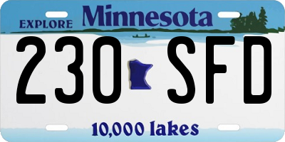 MN license plate 230SFD