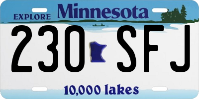 MN license plate 230SFJ