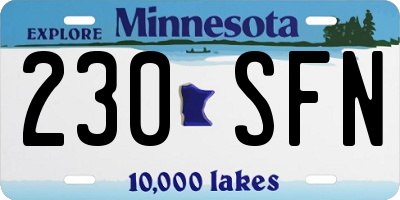 MN license plate 230SFN