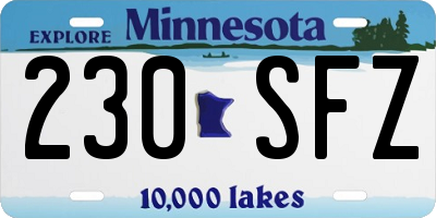 MN license plate 230SFZ