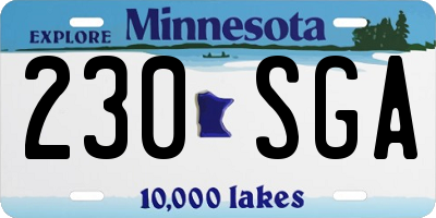 MN license plate 230SGA