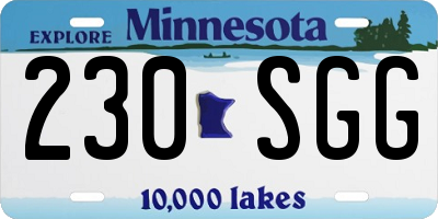 MN license plate 230SGG