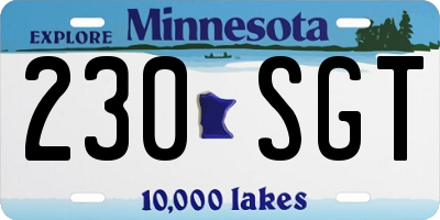 MN license plate 230SGT