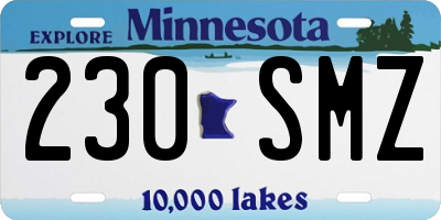 MN license plate 230SMZ