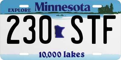 MN license plate 230STF