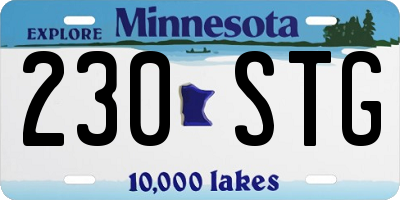 MN license plate 230STG