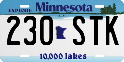 MN license plate 230STK