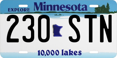 MN license plate 230STN