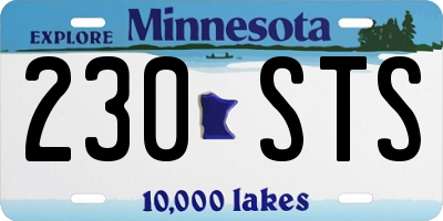 MN license plate 230STS