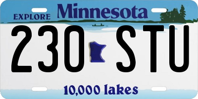 MN license plate 230STU