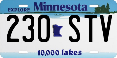 MN license plate 230STV