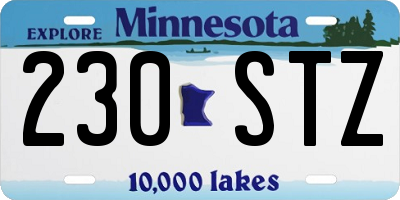 MN license plate 230STZ