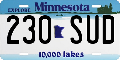 MN license plate 230SUD