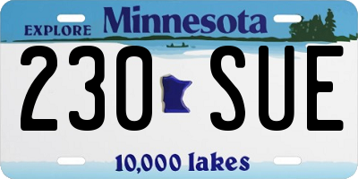 MN license plate 230SUE