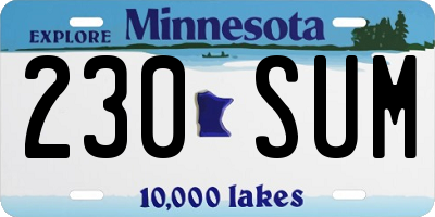 MN license plate 230SUM