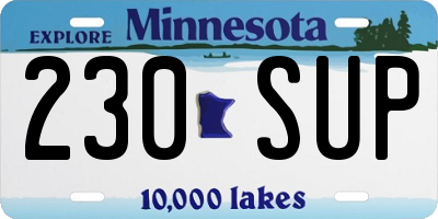 MN license plate 230SUP