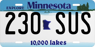 MN license plate 230SUS