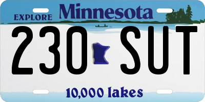 MN license plate 230SUT