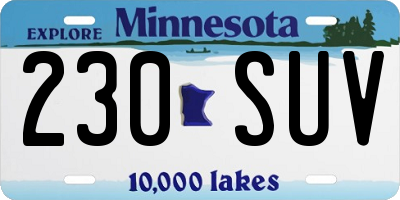 MN license plate 230SUV