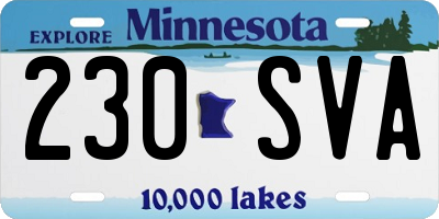 MN license plate 230SVA