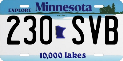 MN license plate 230SVB