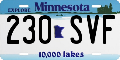 MN license plate 230SVF