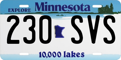 MN license plate 230SVS