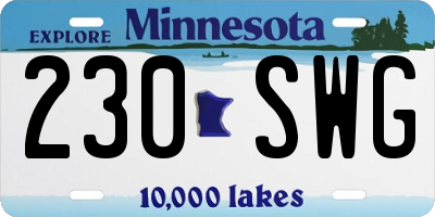 MN license plate 230SWG