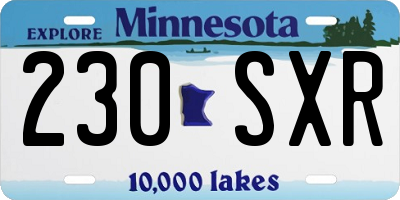 MN license plate 230SXR