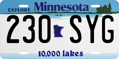 MN license plate 230SYG