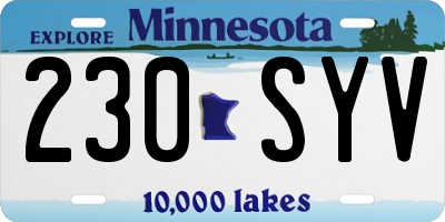 MN license plate 230SYV