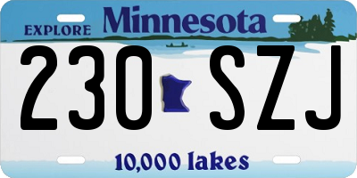 MN license plate 230SZJ