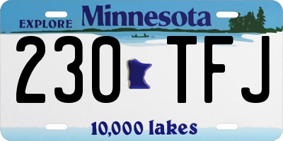 MN license plate 230TFJ