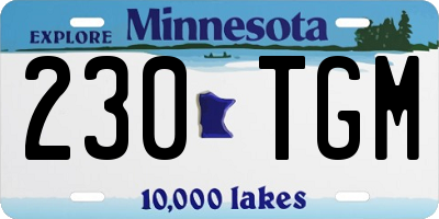 MN license plate 230TGM