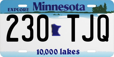 MN license plate 230TJQ