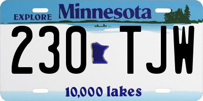 MN license plate 230TJW