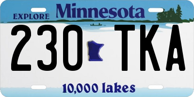 MN license plate 230TKA