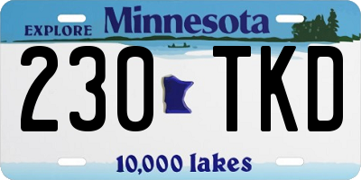 MN license plate 230TKD