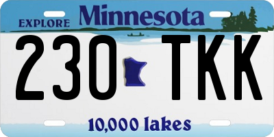 MN license plate 230TKK