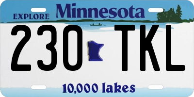 MN license plate 230TKL