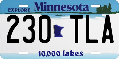 MN license plate 230TLA