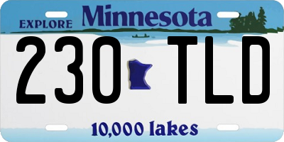 MN license plate 230TLD