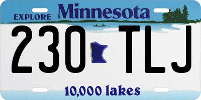 MN license plate 230TLJ
