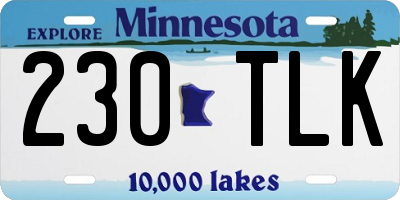 MN license plate 230TLK