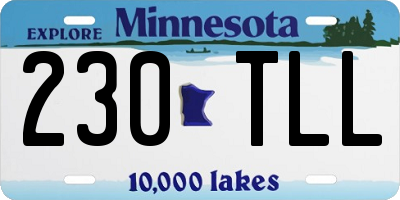 MN license plate 230TLL