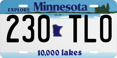 MN license plate 230TLO