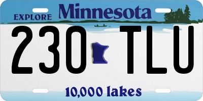 MN license plate 230TLU