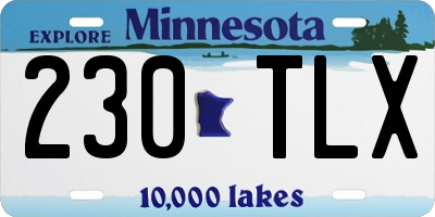MN license plate 230TLX