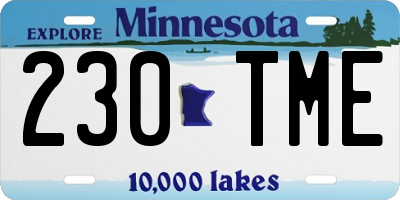 MN license plate 230TME