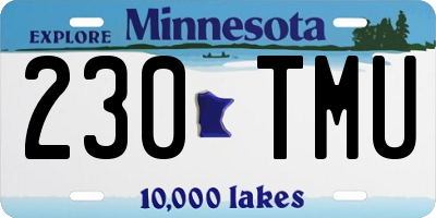 MN license plate 230TMU